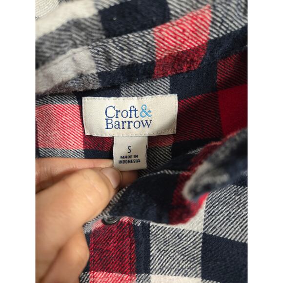 Croft and barrow small men's plaid long sleeve flannel button up shirt - Picture 5 of 9